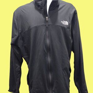 Mens North Face Jacket Black Sz 2XL Zip Up  Custom Cuffs zip pockets Double logo